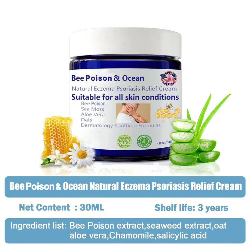 🌞Bee Poison & Ocean Natural Eczema Psoriasis Relief Cream (For all skin conditions)