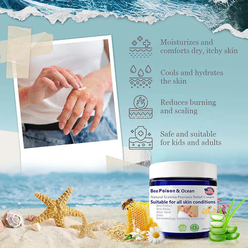 🌞Bee Poison & Ocean Natural Eczema Psoriasis Relief Cream (For all skin conditions)