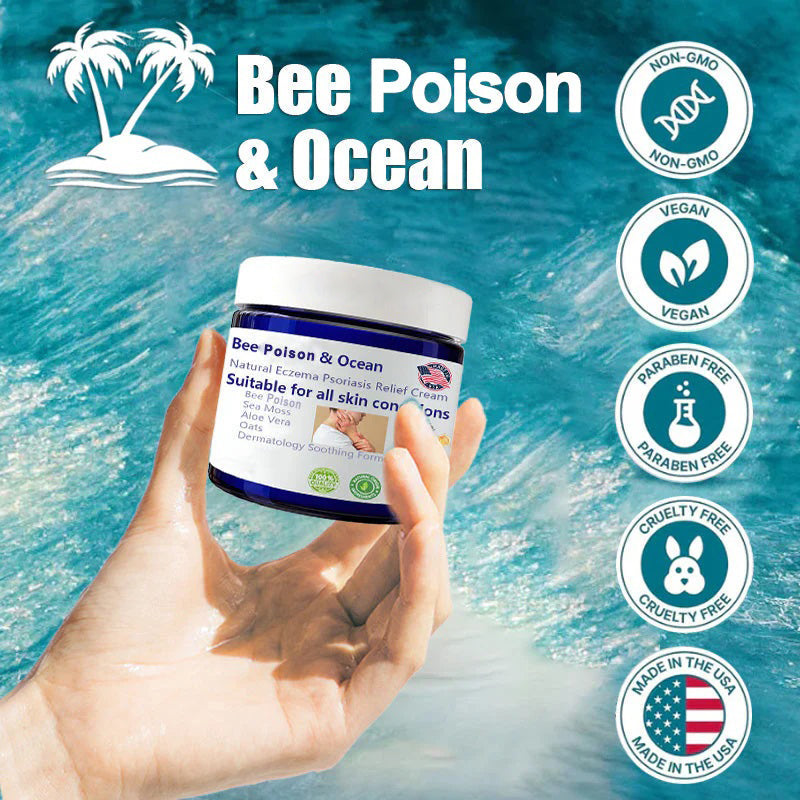 🌞Bee Poison & Ocean Natural Eczema Psoriasis Relief Cream (For all skin conditions)