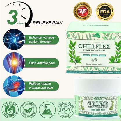 🎁𝐎𝐟𝐟𝐢𝐜𝐢𝐚𝐥 𝐒𝐭𝐨𝐫𝐞: DivGlow® Chillflex Mint Pain Relief Cream  (Treatment for arthritis, neuropathyy, rheumatic diseases, muscle spasms, twitches and sports injuries)
