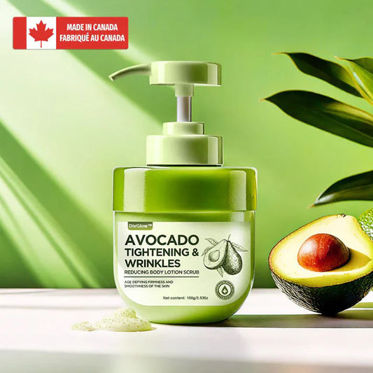 DivGlow™ Avocado Tightening & Wrinkles Reducing Body Lotion Scrub (CDA Recommended)