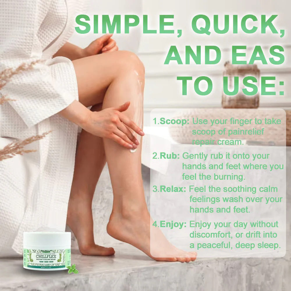 🎁𝐎𝐟𝐟𝐢𝐜𝐢𝐚𝐥 𝐒𝐭𝐨𝐫𝐞: DivGlow® Chillflex Mint Pain Relief Cream  (Treatment for arthritis, neuropathyy, rheumatic diseases, muscle spasms, twitches and sports injuries)