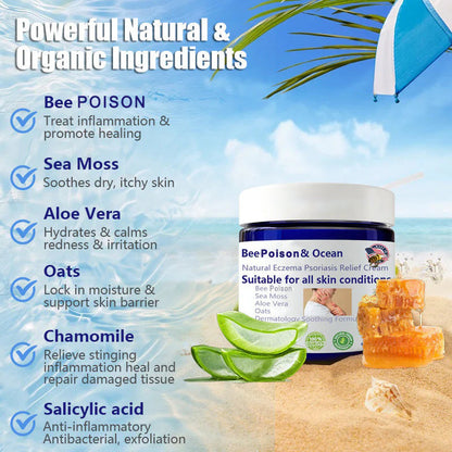 🌞Bee Poison & Ocean Natural Eczema Psoriasis Relief Cream (For all skin conditions)