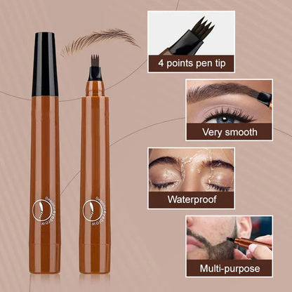 🎁Buy 1 Get 1 Free: Waterproof 4-Tip Beard & Eyebrow Pen✨