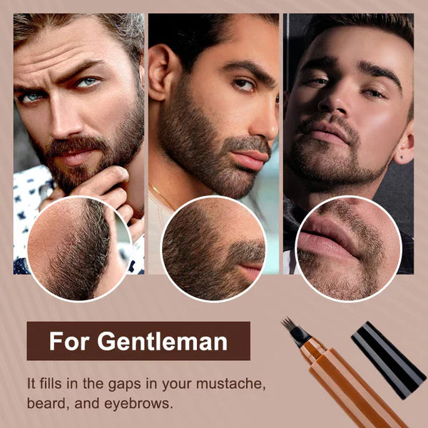 🎁Buy 1 Get 1 Free: Waterproof 4-Tip Beard & Eyebrow Pen✨