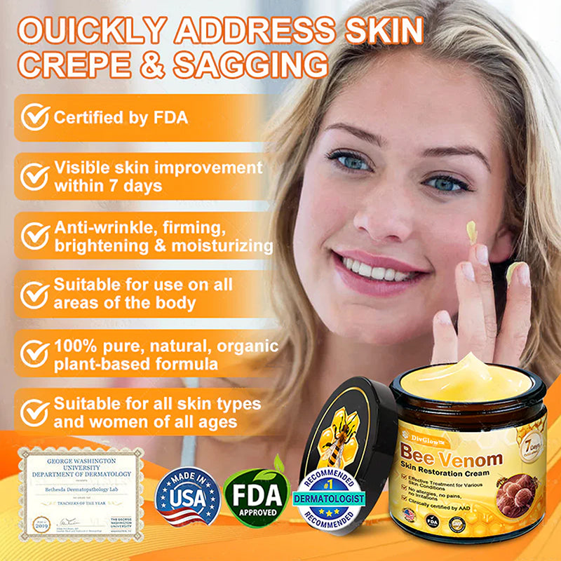 Made and Shipped from USA ✨ DivGlow® Bee Venom Skin Restoration Cream ⏰ LAST DAY 80% OFF