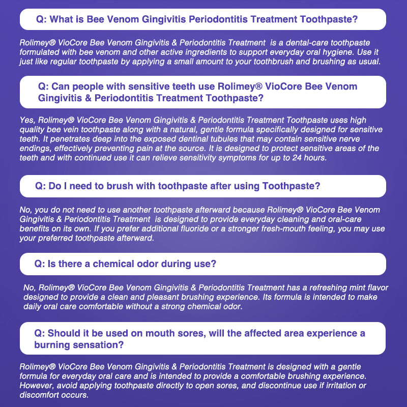 Rolimey® VioCore Bee Venom Gingivitis & Periodontitis Treatment Toothpaste