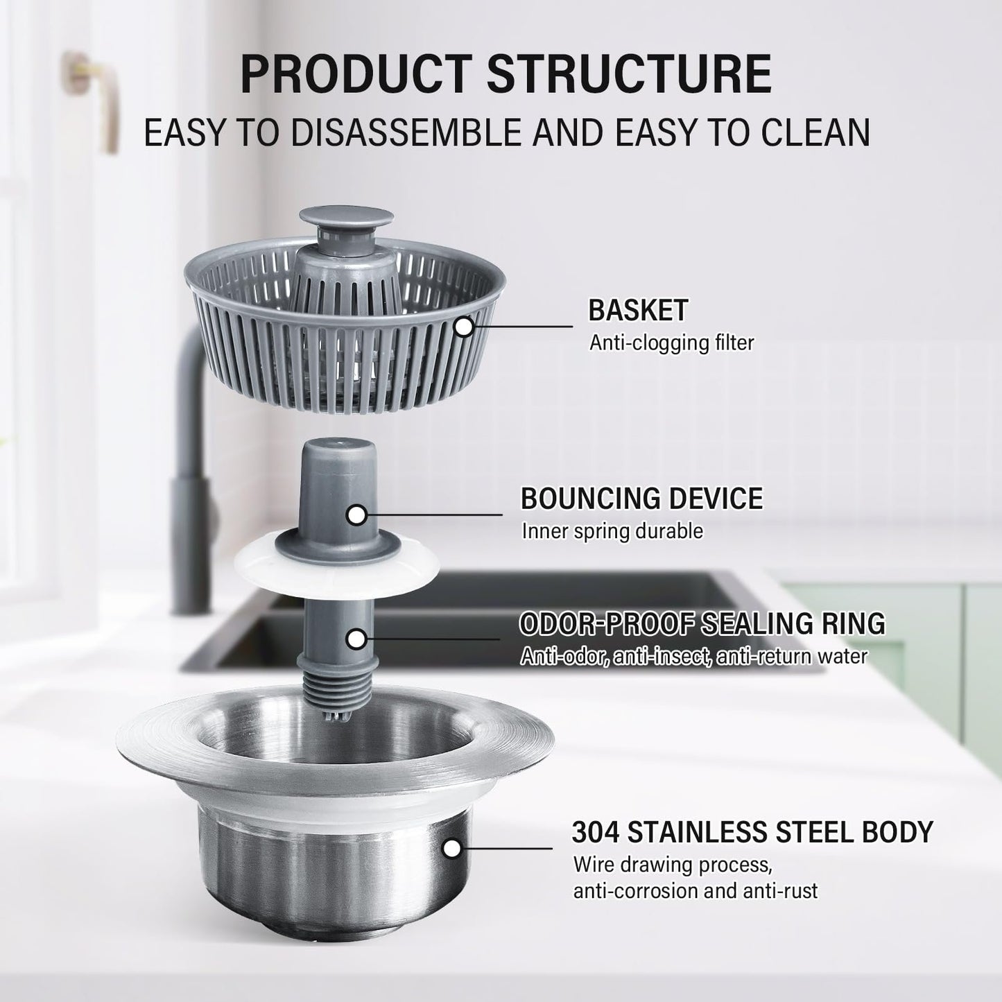 DivGlow™🏆Buy More Save More🔥Upgraded 3 in 1 Kitchen Sink Drain Straine