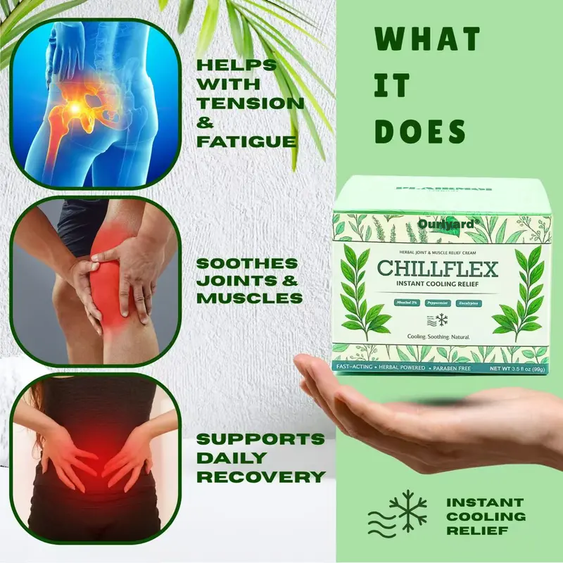 🎁𝐎𝐟𝐟𝐢𝐜𝐢𝐚𝐥 𝐒𝐭𝐨𝐫𝐞: DivGlow® Chillflex Mint Pain Relief Cream  (Treatment for arthritis, neuropathyy, rheumatic diseases, muscle spasms, twitches and sports injuries)