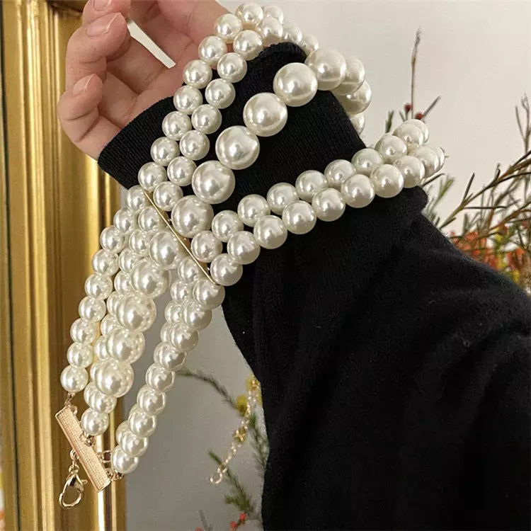 Pearl multilayer choker necklace